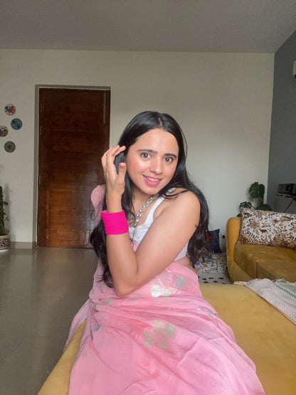 Gulabo - Handpainted Ready To Wear Chiffon Saree