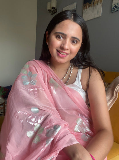 Gulabo - Handpainted Ready To Wear Chiffon Saree