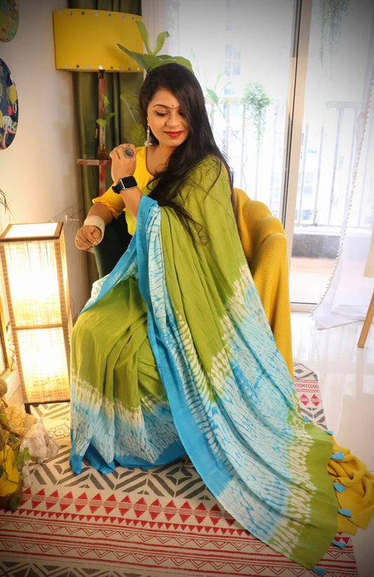Gulmohar Shibori Saree
