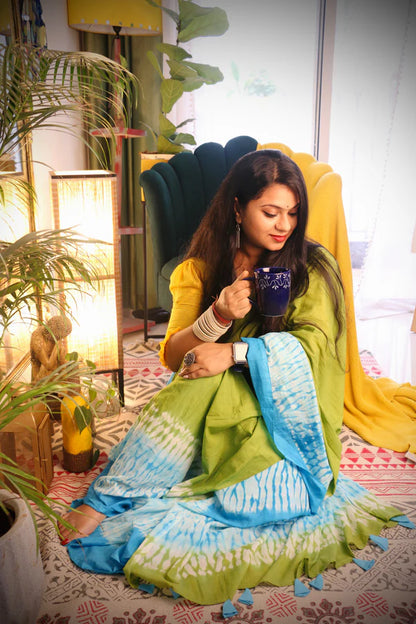 Gulmohar Shibori Saree