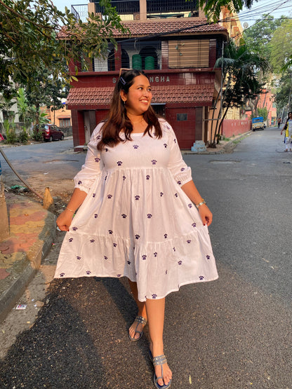 Pawsome Embroidered Cotton Dress