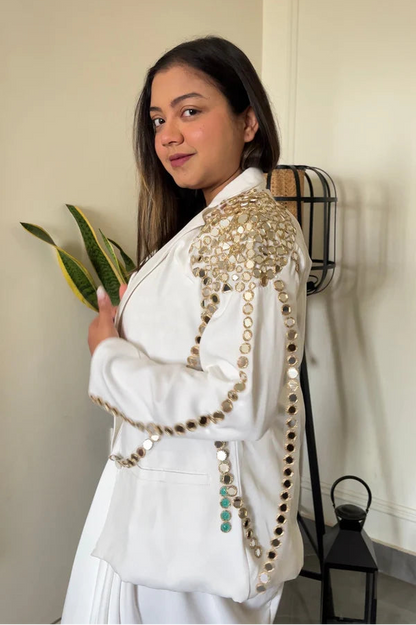 Mirror Work Dhoti Skirt Co-ord Set