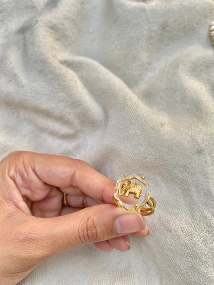 Haathi Clear Quartz Ring