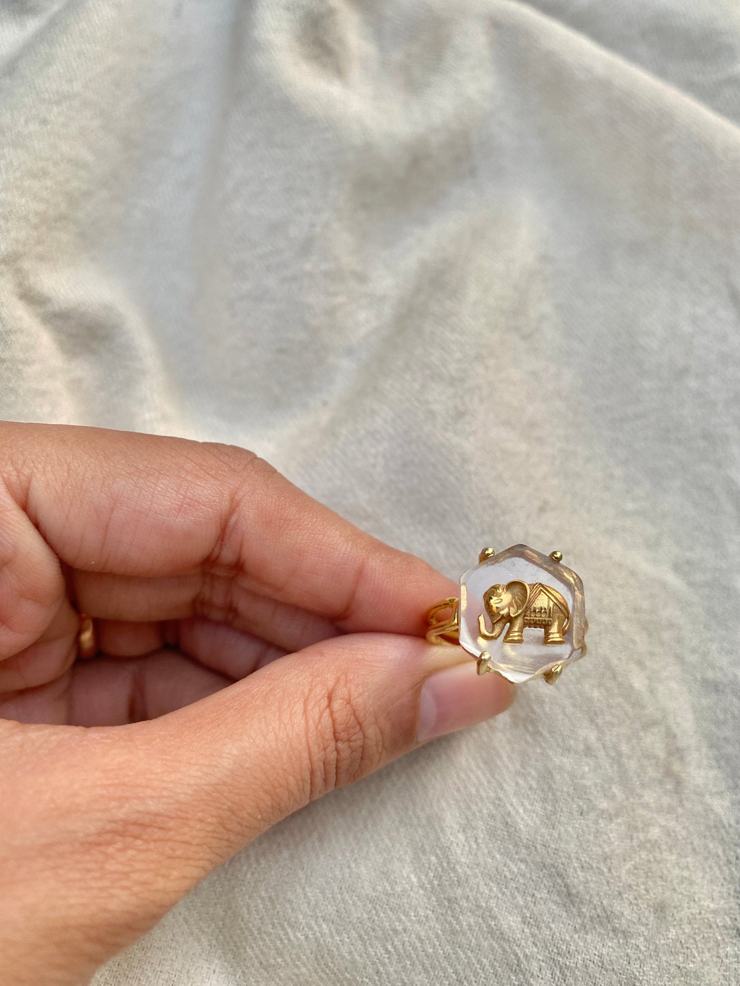 Haathi Clear Quartz Ring
