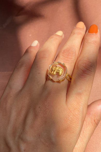Haathi Clear Quartz Ring