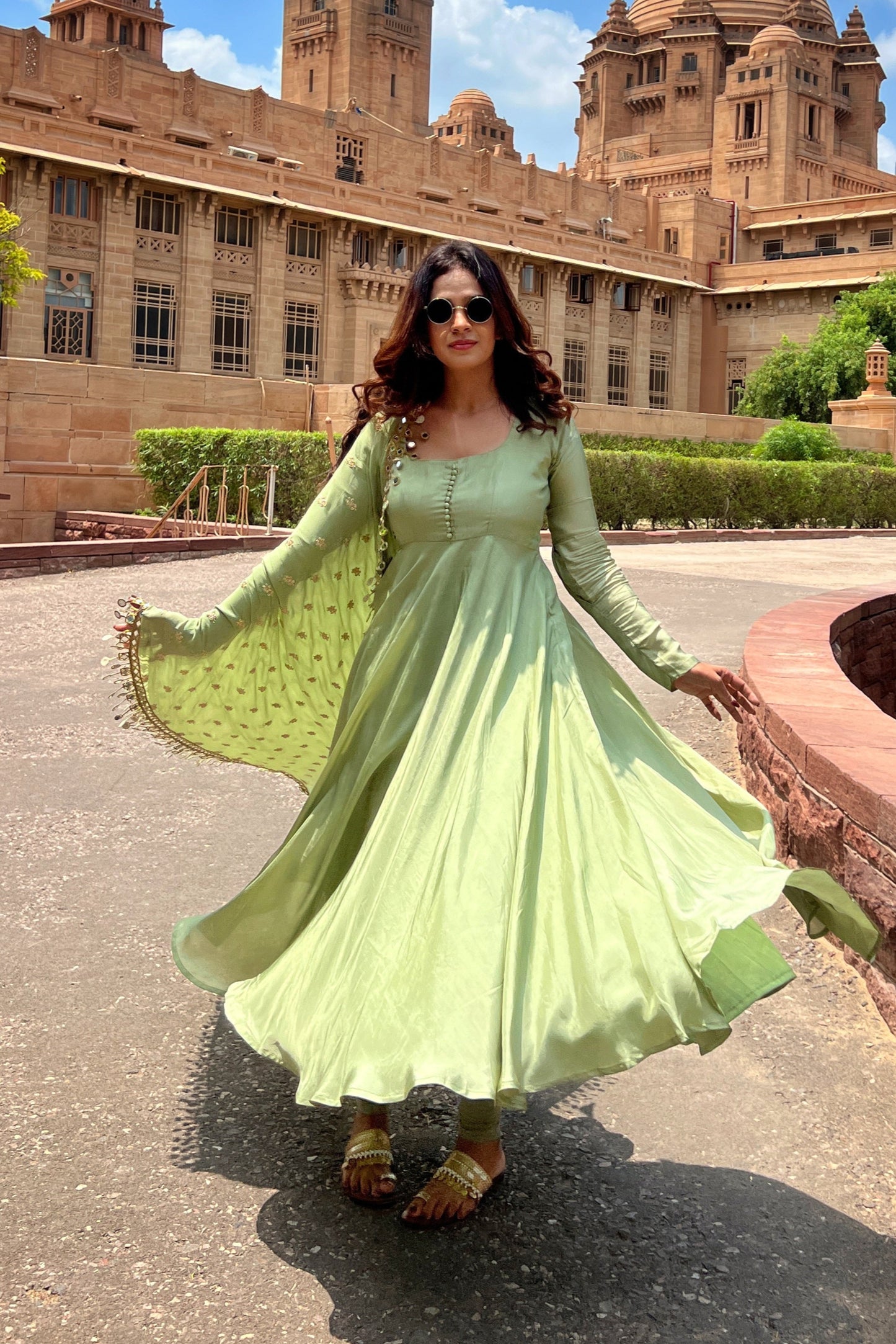 Rubab Pista Green Suit