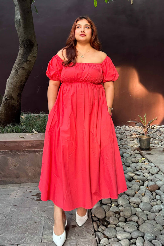 Camellia Off- shoulder Maxi Dress