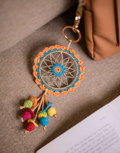 Boho Bag Charm - Handcrafted Dreamcatcher