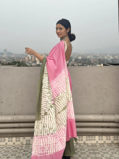 Gulmohar Shibori Saree