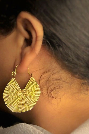 Aztec Brass Earrings