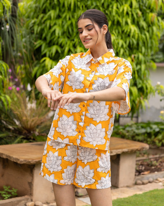 Mallika Shortees - Lotus Soft Cotton Shirt & Shorts Set