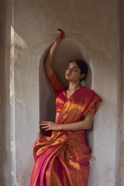 Elegant Handloom Tissue Saree