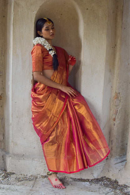 Elegant Handloom Tissue Saree
