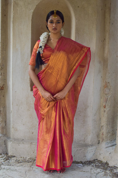Elegant Handloom Tissue Saree