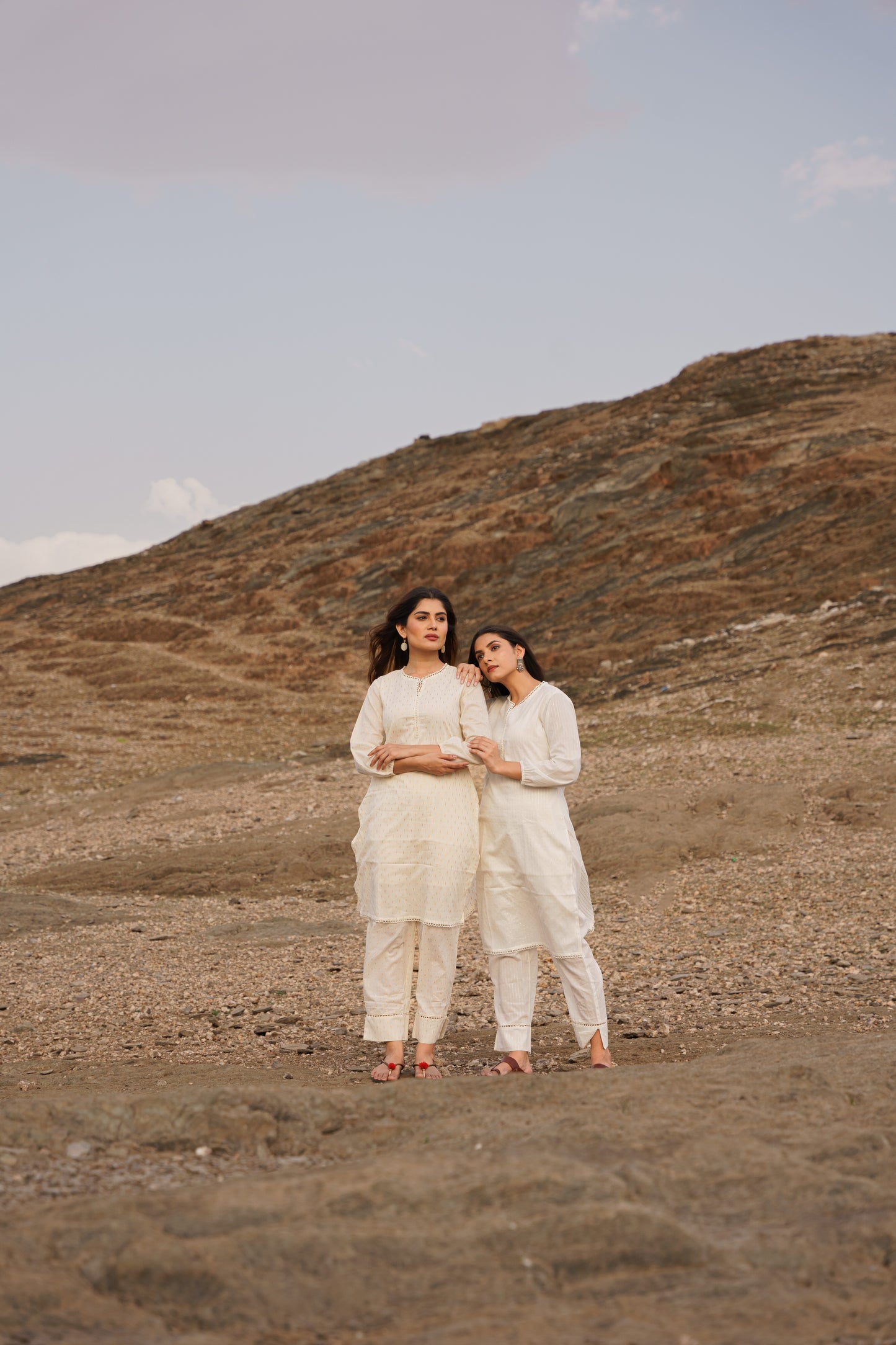Noor Off-white Swiss Dot Cotton Co-ord Set