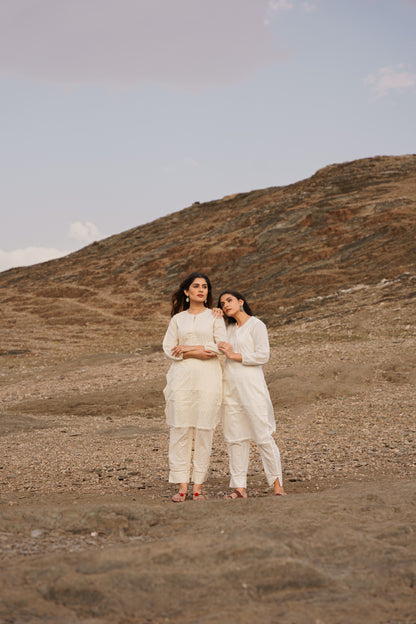 Noor Off-white Swiss Dot Cotton Co-ord Set