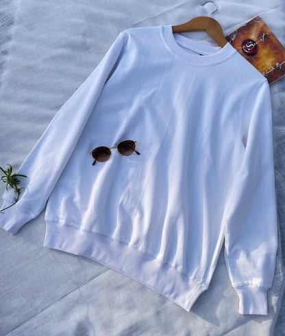 Delicate Embroidered White Sweatshirt