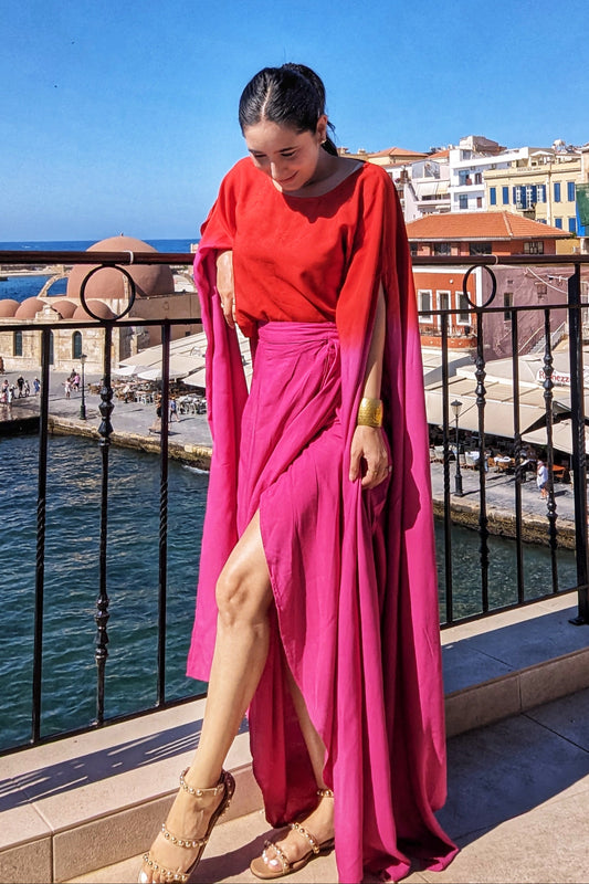 Myra Pink & Red Co-ord Set