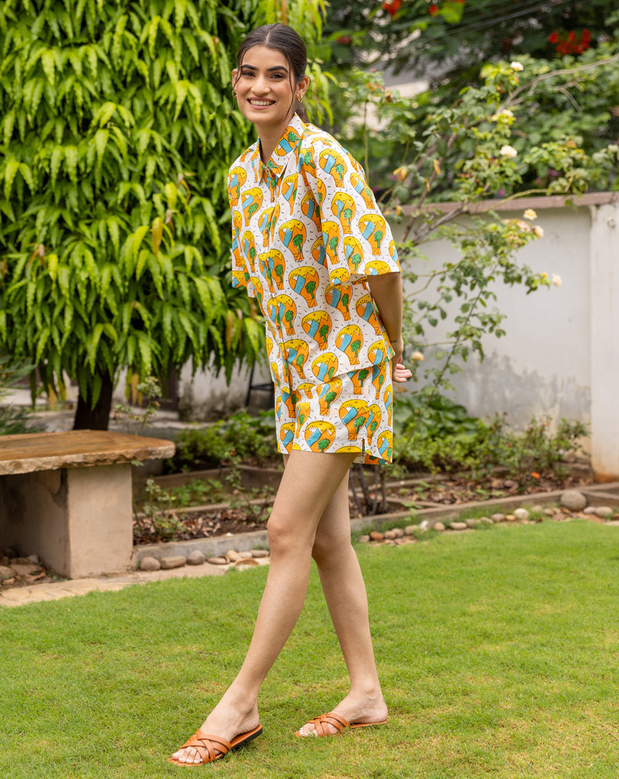 Paradise Shortees - Soft Cotton Shirt & Shorts Set