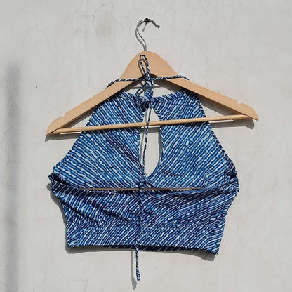 Blue Cotton Lehariya Top