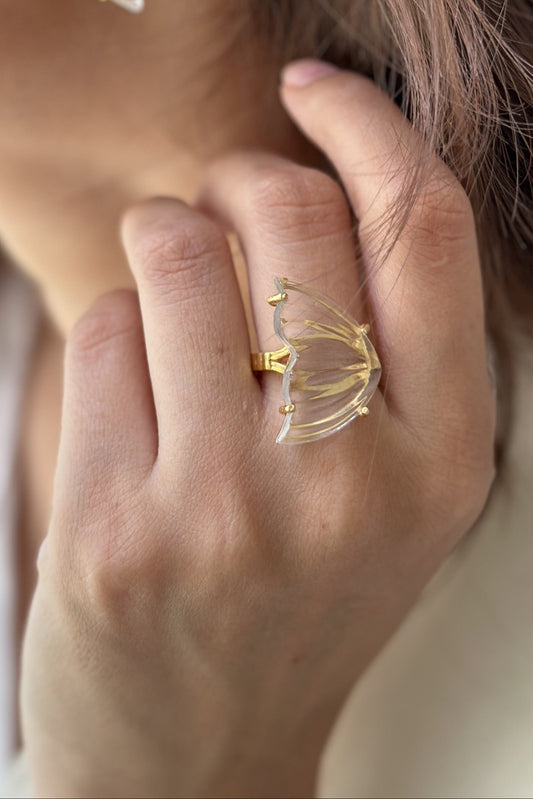 Butterfly Clear Quartz Ring