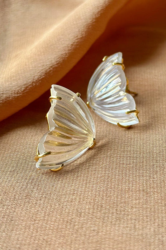 Butterfly Clear Quartz Earrings