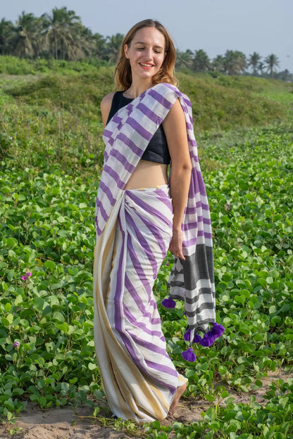 Bamboo Cotton Stripe Saree