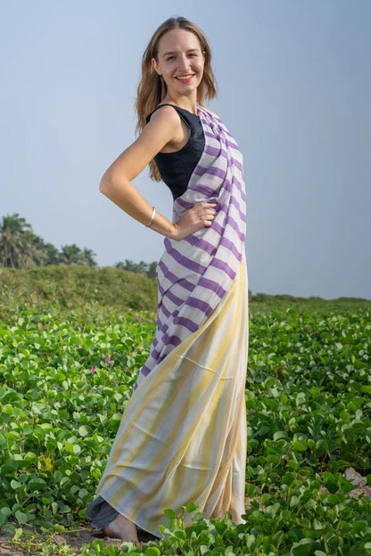 Bamboo Cotton Stripe Saree