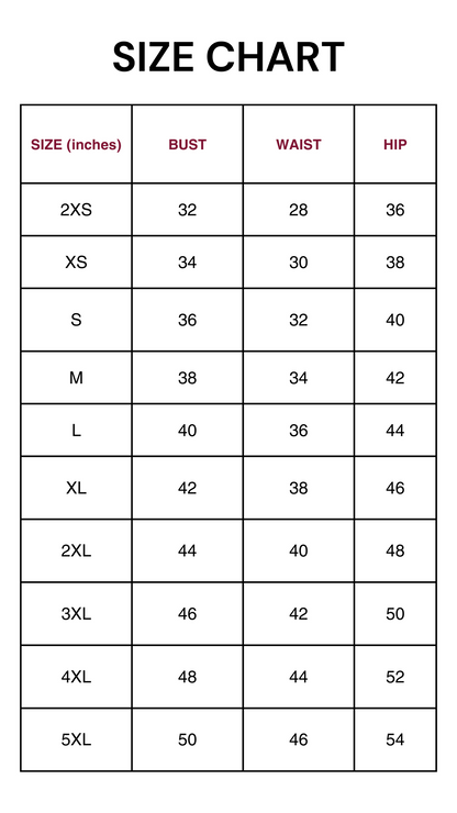 THE SIZE CHART