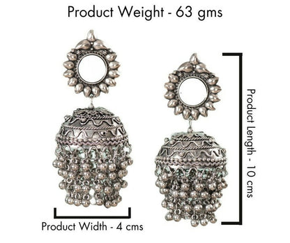 Piyali Silver Oxide Jhumkas