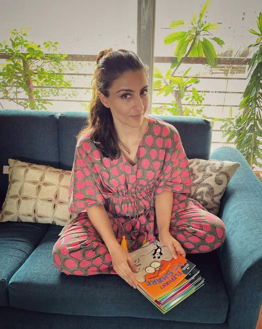 Soha Strawberry Chill Jams Cotton Co-ord Set