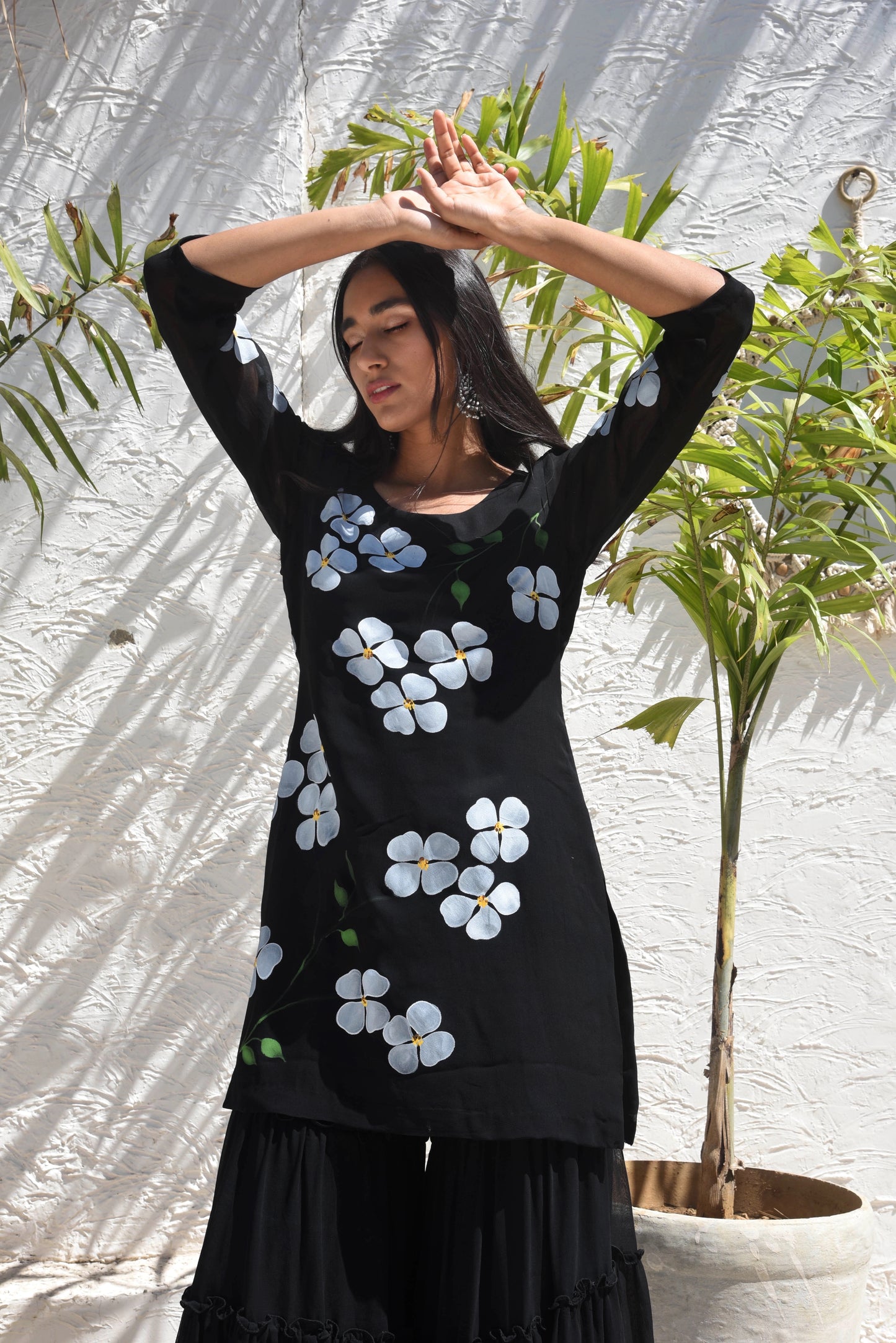 Dogwood Sharara Set in Black