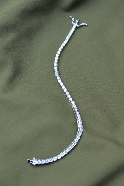 Single Line Silver Tennis Bracelet