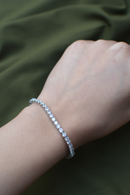 Single Line Silver Tennis Bracelet