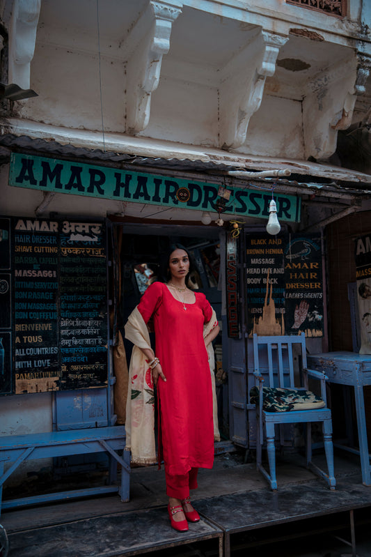Rudrani Crepe And Organza Suit Set