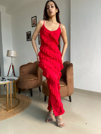 Ruffle Lycra Dress