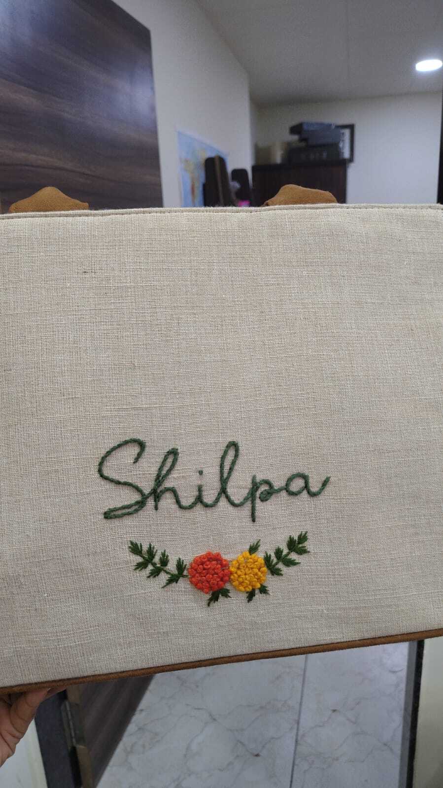 Marigold Hand Embroidery Tote Bag