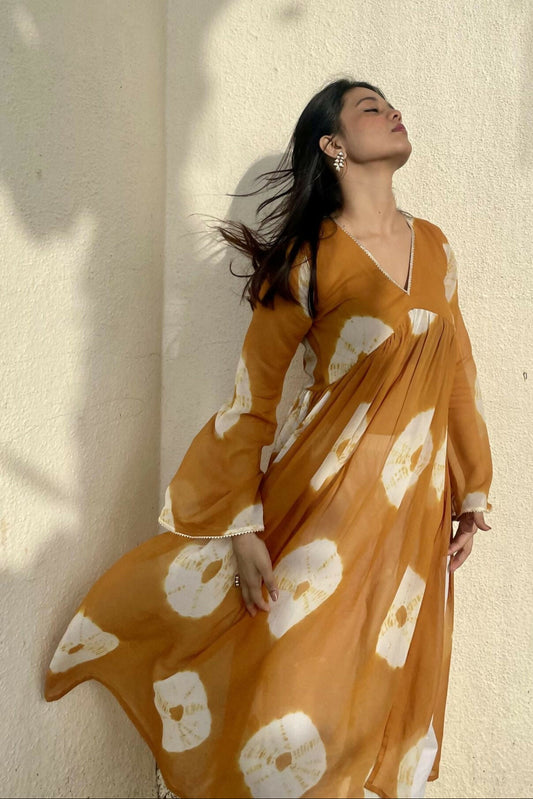 Adheera Georgette Bell Sleeves Kurta