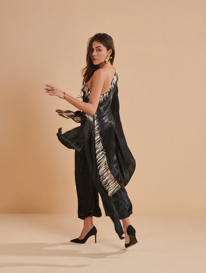 Ohana Black Silk Co-ord Set