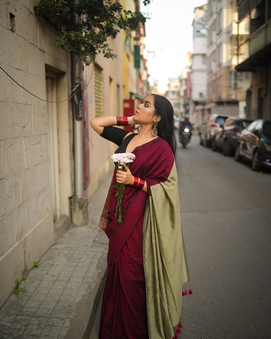 Beet Office Cotton Saree
