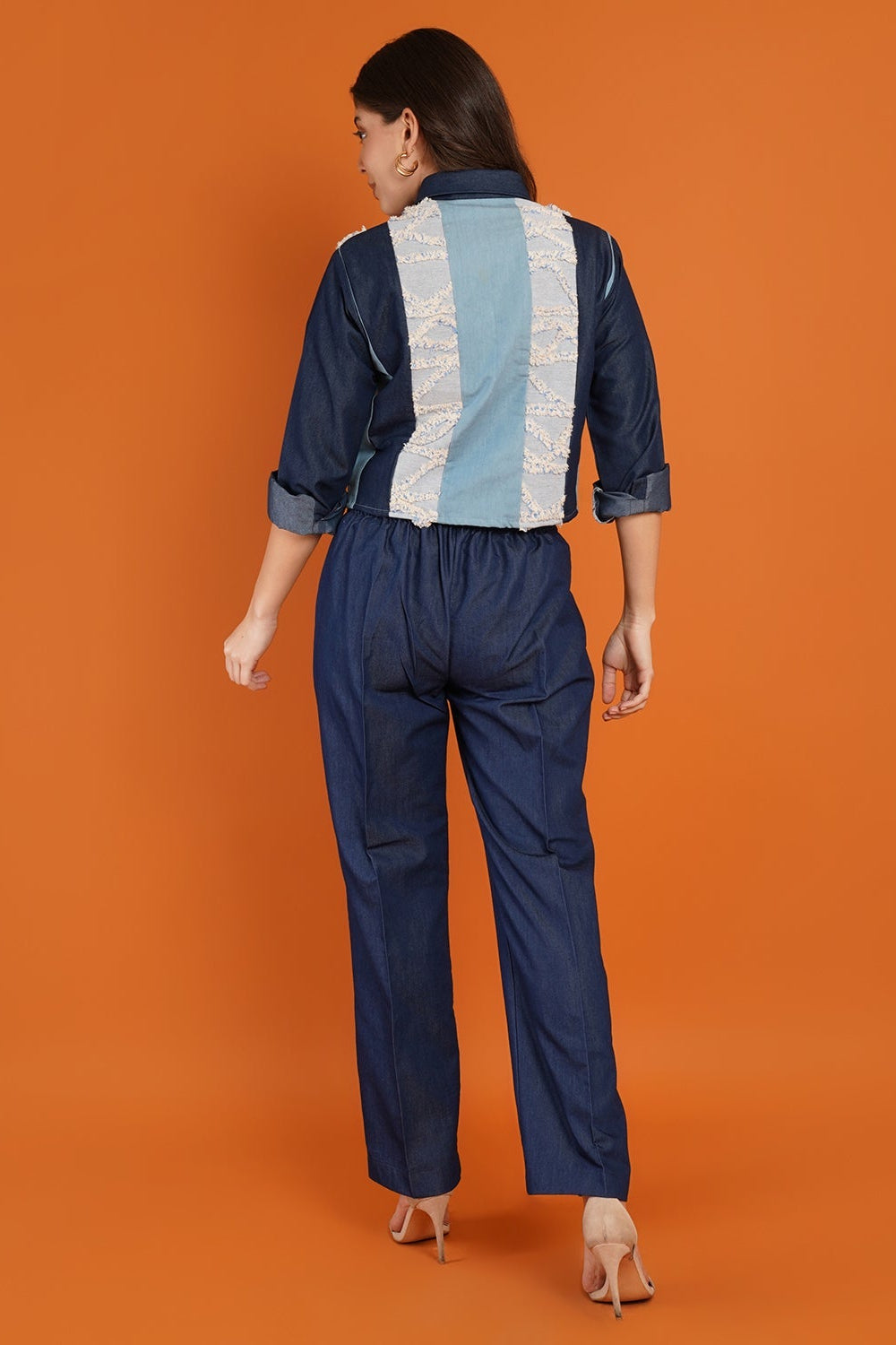 Denim Stripe Crop Coord Set