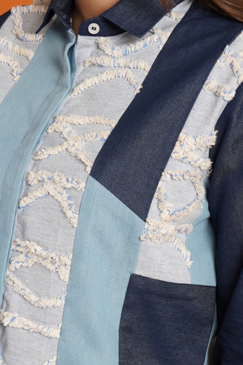 Denim Stripe Crop Coord Set