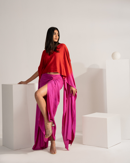 Myra Pink & Red Co-ord Set