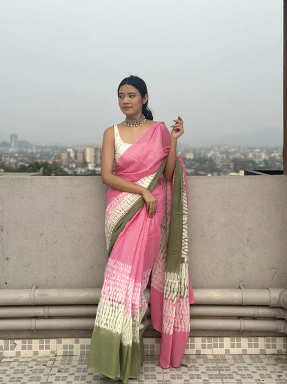 Gulmohar Shibori Saree
