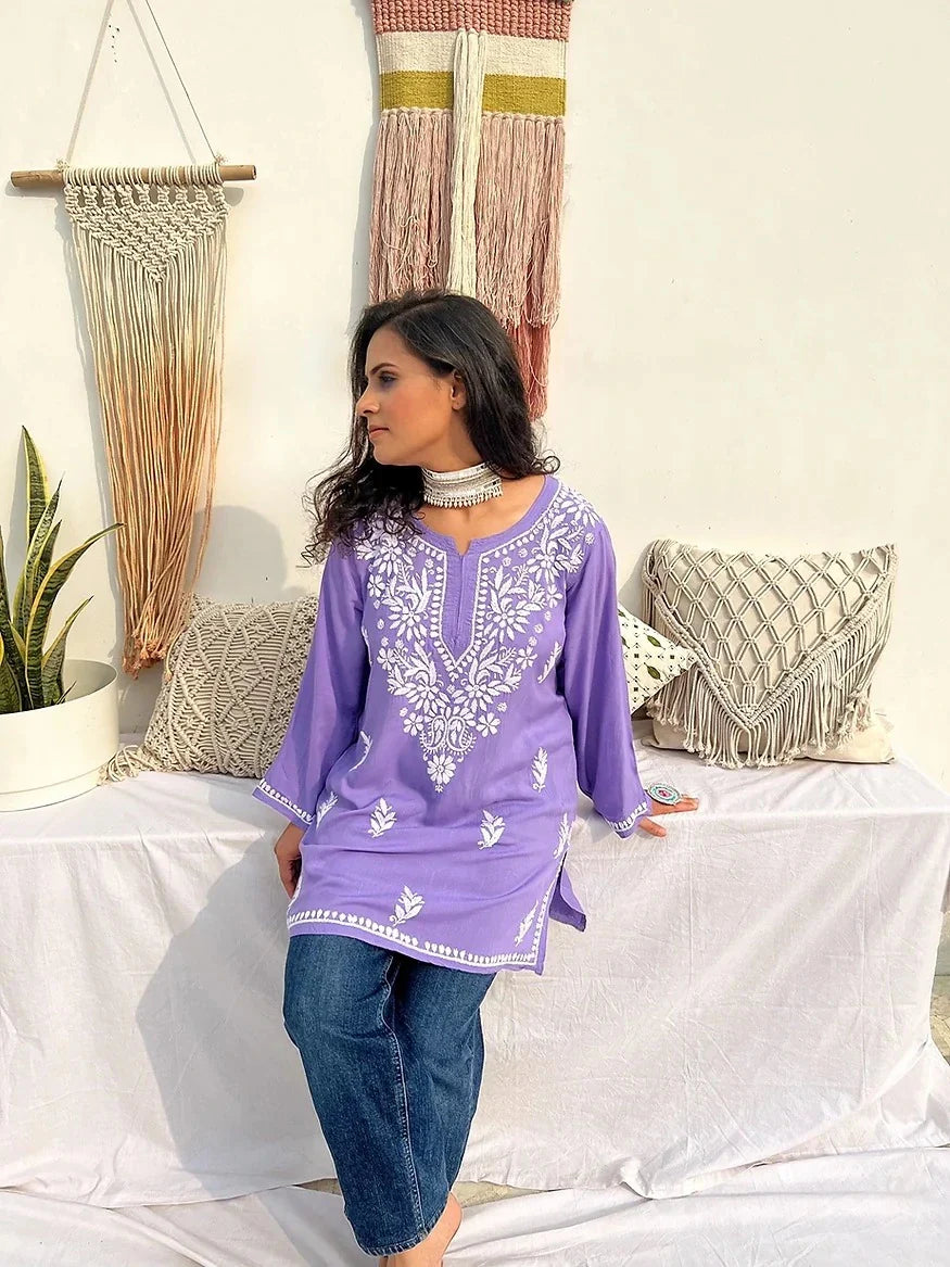 Farsana Lilac Short Kurta