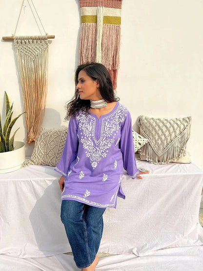 Farsana Lilac Short Kurta