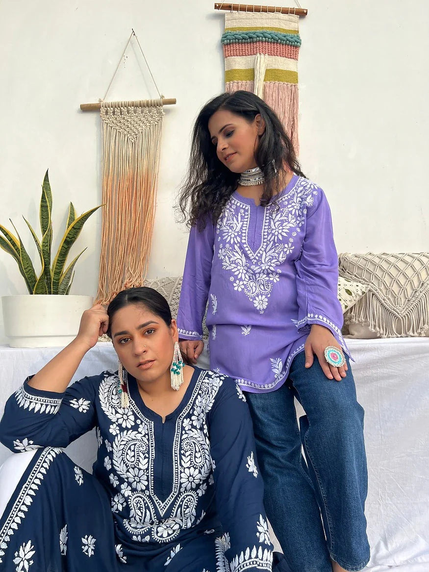 Farsana Lilac Short Kurta