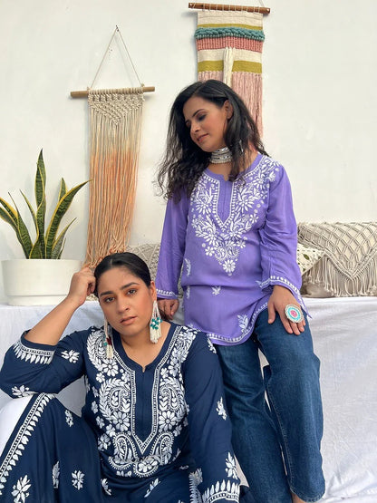 Farsana Lilac Short Kurta
