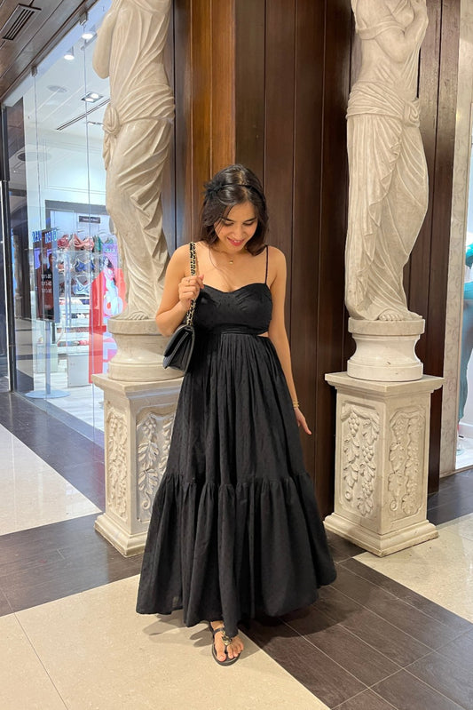 Dalina Black Cotton Dress
