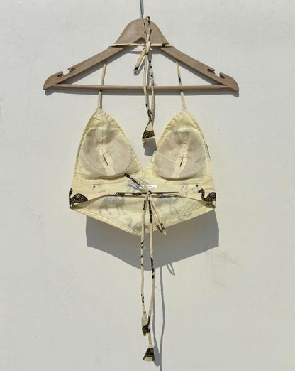 Olive Green Camel Bralette with Removable Pads